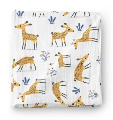 China Baby Sleep Lovly Deer Design Muslin Wrap for sale