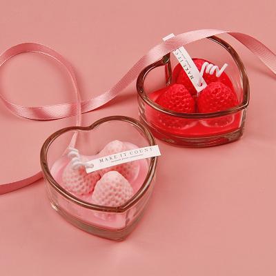 China Home Decoration Valentine's Day Candle Gift Heart Shape Crystal Glass Jar Clear Glass Container Ships Empty Candle Jars For Candle Making for sale