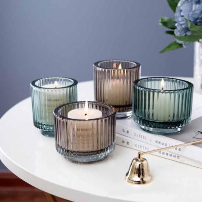 China Luxurious Candle Holder Candle Jars Customized Container Clear Thick Home Decoration Candle Home Decor for sale