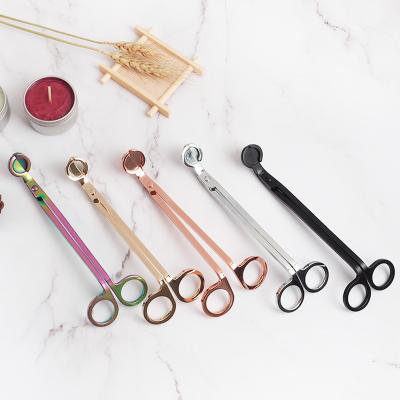 China Rose Gold Colorful Candle Tool Wholesale Gold Stainless Steel Candle Wick Trimmer Silvery Black Accessories Scissors/Wick for sale