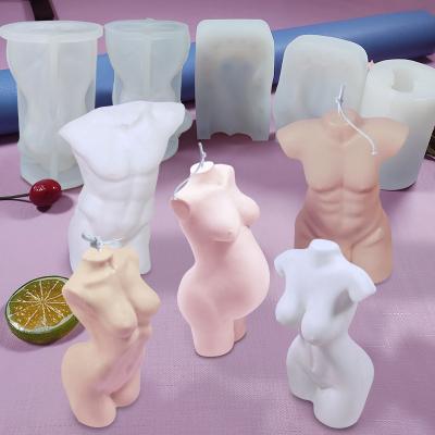 China Viable custom molde 3D silicona velas candle molds female man body silicone mold human women plaster mold for candles for sale