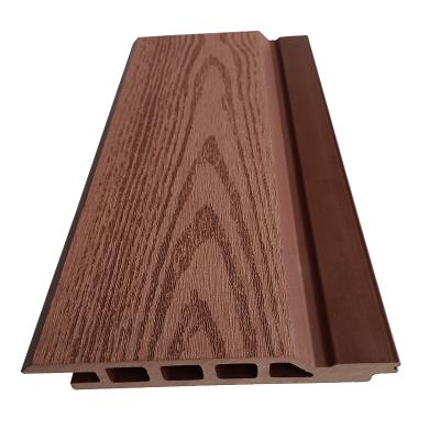 China Modern Wood Exterior Decorative Wall Panel Building Material Wall Cladding WPC Panel for sale