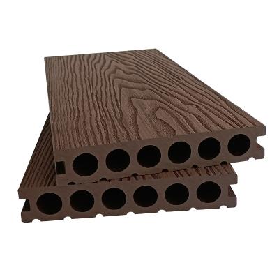 China Modern high quality fireproof wpc composite decking 3d hollow wpc decking embossing board for sale