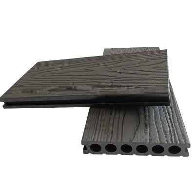 China Modern Wood Grain Wpc Composite Decking Anti-UV Decking Long Life Outdoor 3D Engraving for sale