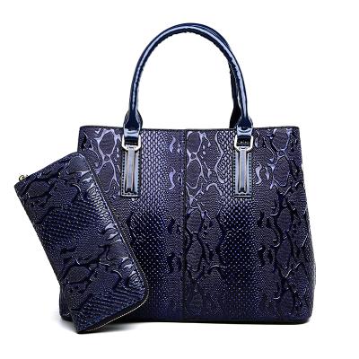 China Fashion Crocodile Pattern Design Luxury Wholesale Handbag Set 2 in 1 Handbag Women Set Bag for sale