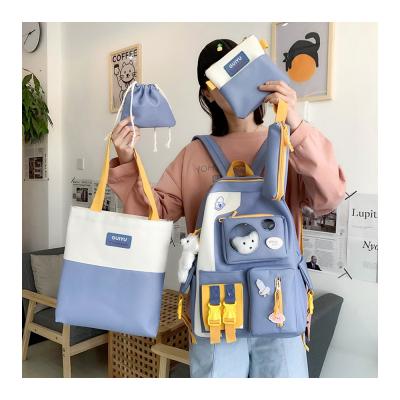 China Waterproof 5 Pieces Set Cute Kids Backpack Sets School Bags For Teenager Girls High Capacity School Backpacks for sale