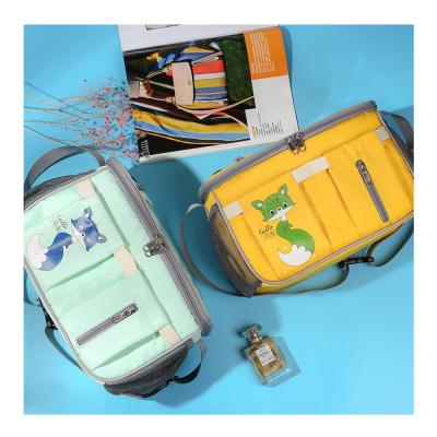 China With USB Baby Diaper Trolley Organizer Travel Zipper Large Portable Luxury Diaper Mum Bag for sale