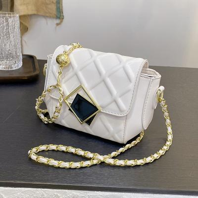 China Fashion drop shipping small women handbag and decoration luxury ladies rhombus brand shoulder bag purses for sale