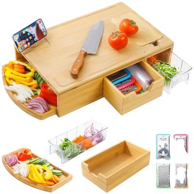 China Multifunctional Bamboo Chopping Board Natural Bamboo Holder Knife and Holder for sale