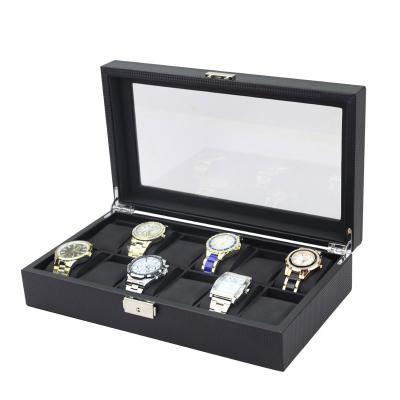 China Protective Watches Customized Custom Logo Wooden Leather Watch Box Wholesale for sale