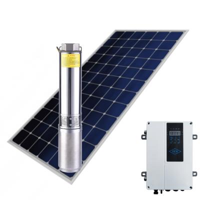 Chine High efficiency Ac110/dc150 1500w high efficiency protected solar pump power deep well submersible water pump à vendre