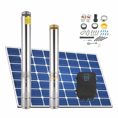 China Other Solar Deep Well Pump AC/DC Solar Submersible Pump 1100W for sale