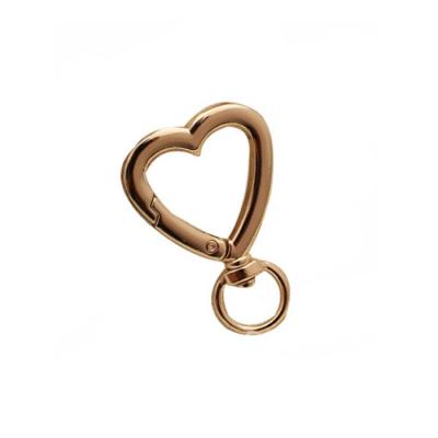 China Fashion Design Factory Price Heart Shape Metal Clip Key Chains for sale