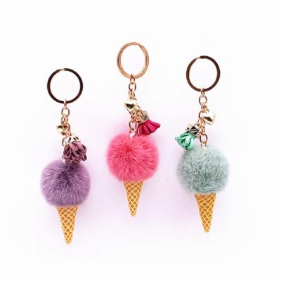 China More color for choose ice design bulk tassel pom pom keychains for sale