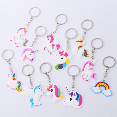 China Factory price fashion design fashion design 2d wholesale pvc soft unicorn key chain for sale