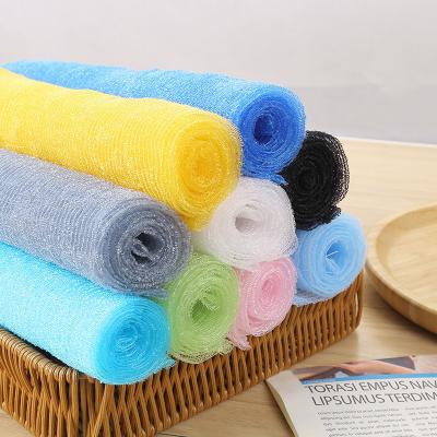 China EXFOLIATING factory direct sales bath towel nylon back rub towel 28*100cm Bath tools sauna towel mesh sponge bath sponge for sale