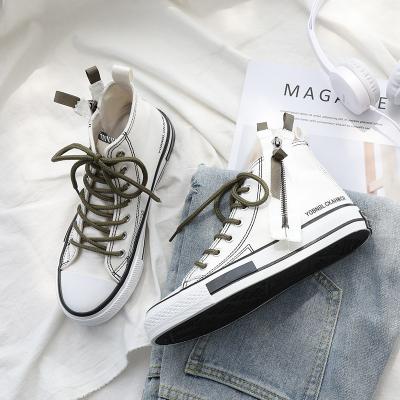 China Breathable Structure Zipper White Canvas Shoes Wholesale Women for sale