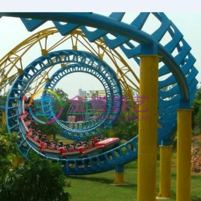 China Theme park fast speed large scale four rings outdoor glass roller coaster for adult manufacturer china supplier for sale