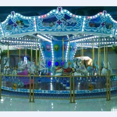 China Outdoor Antique Glass Kids 16 Seats Carousel Horse Ride For Sale for sale