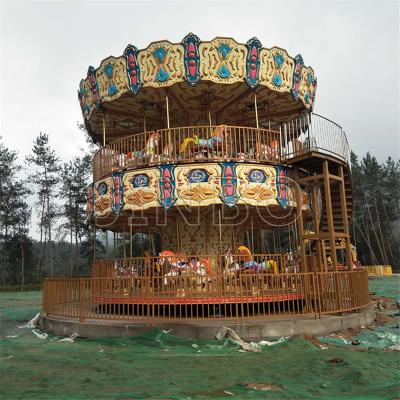 China luxury and high quality 38/68/88 person double layer horse carousel ride for sale carousel amusement park carousel for sale