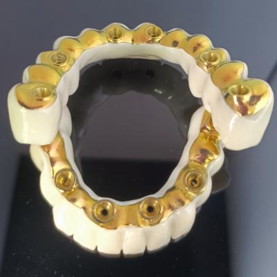 China All On X China Dental Lab Hybrid Bridge  Full Zirconia Bridge Over Titanium Bar for sale