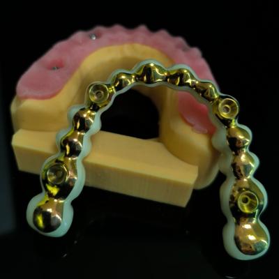 China All On 4 Hybrid Bridge China Dental Lab Full Zirconia Bridge Over Titanium Bar for sale