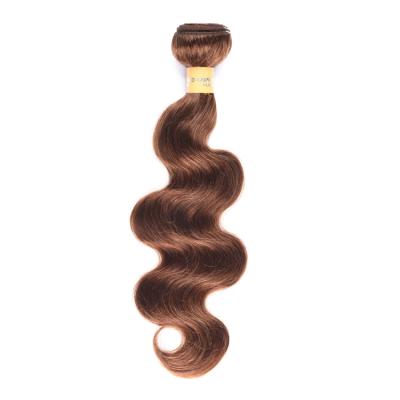 China Wholesale Price Soft Mink Peruvian Human Hair Double Weft Extension Bundles Body Wave 4# Colored Hair Supplier for sale