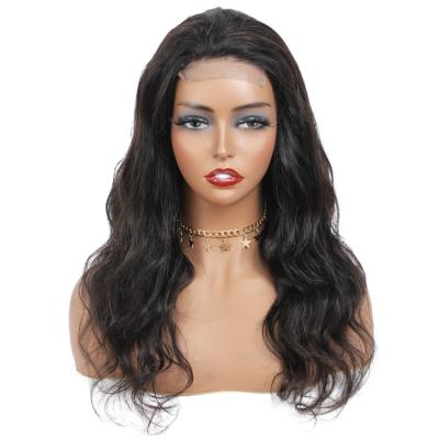 China Figured Hairline Seller Stock 1b# Body Wave 4x4 Hair Lace Closure Wig Top And Natural Cuticle Aligned Virgin Hair Wigs for sale