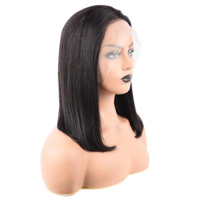 China OEM Top Seller Natural Hairline Wig Free Sample Full Encrypted Custom Box Mink Brazilian Virgin Human Cuticle Aligned Hair Lace Front Bob Wig for sale