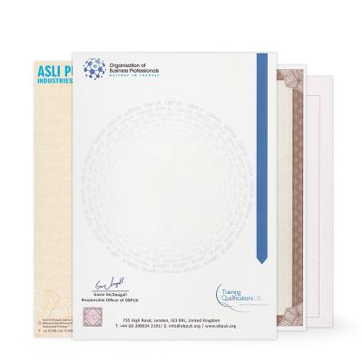 China Paper & Paperboard Yutai Honor Certificate Of Authenticity Hologram Thread High Security Watermark Gold foil Features Certificates for sale