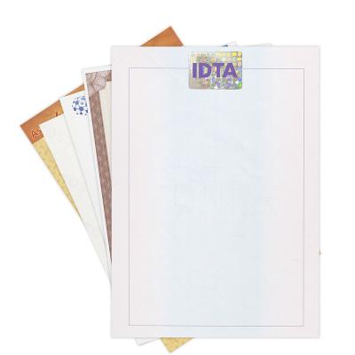 China Certificate Yutai Free design Custom Certificate Strip Paper With Security Watermark Fully Embedded Security Half Embedded Thread Uv for sale