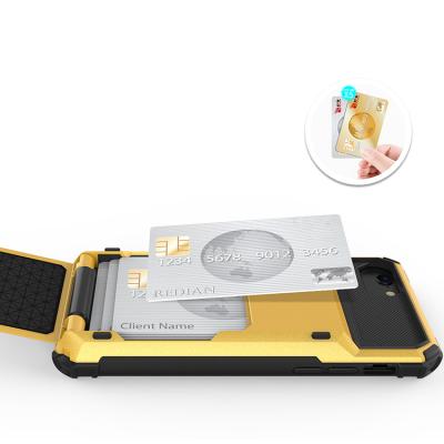 China Card Wallet Design With Credit Card Slot Wallet Phone Slot For iPhone Case Card Slot For iPhone 7 8 6s Cell Phone Shell for sale