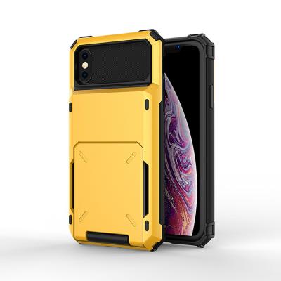 China Card wallet design pc tpu card slot custom design wholesale cell phone case with card holder for iphone x xs xs max wallet case for sale