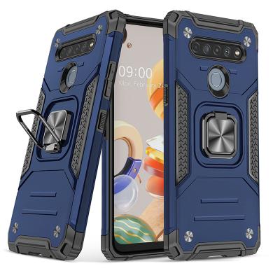 China High Quality DIOUSI TPU 2 PC In 1 Magnetic Ring Holder Mobile Phone Case For LG K61 for sale