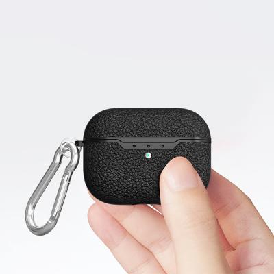 China EmbossedDurable New Product Earphone Cover For Apple Airpods Pro Leather Texture Earphone Case for sale