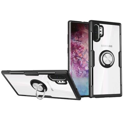 China Eco-friendly Transparent Phone Cover For Samsung Note 10 Pro Shockproof Note 10 Plus Case With Kickstand for sale