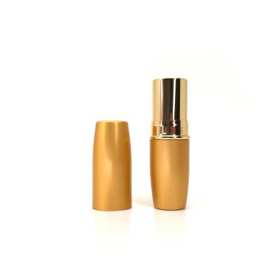 China Cosmetics Cosmetics Empty Round Matte Gold Foil Lipstick Tube for sale