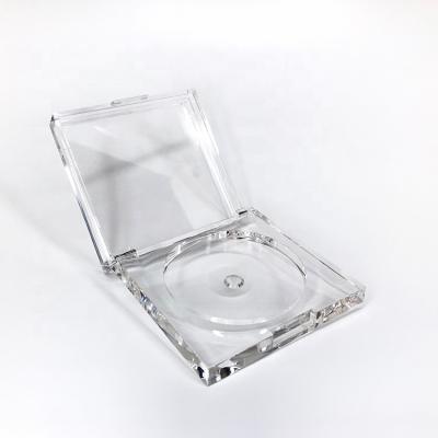 China New Recyclable Luxury Empty Square Plastic Powder Compact Case For Cosmetic for sale