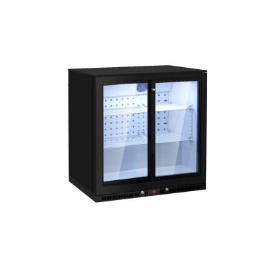 China Restaurant Glass Beverage Cooler Wine Single-temperature Two Door Bottle Chiller Display Fridge for sale