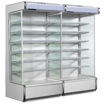 China Single-temperature supermarket refrigerator equipment multi-platform open refrigerator refrigerated milk drink display refrigerator for grocery store for sale