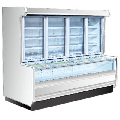 China Single-temperature Supermarket Display Half Door Fridge Refrigerator and Glass Frozen Fridge Combined Freezer Cabinet for sale