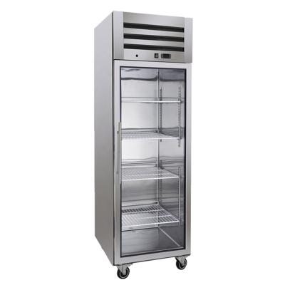 China Double Tempertature Commercial Upright Kitchen Refrigerators Show Glass Fridge Door Restaurant Freezer Hotel Refrigerator for sale