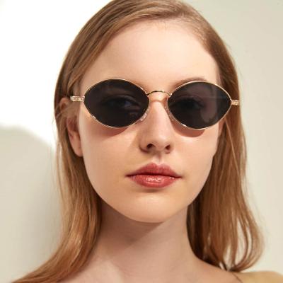 China Fashion Sunglasses Vintage Women Brand Designer Vintage Metal Sunglasses Uv400 Sun Glass Punk Retro Oval Sun Glasses for sale