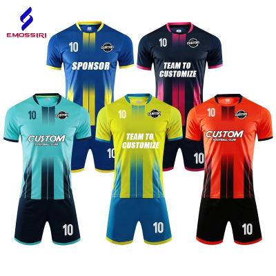 China Sets Custom Mens Soccer Jerseys 100% Polyester Soccer Shirts Sports Soccer Wear Training Uniform Set For Adult for sale