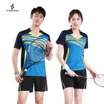 China Polyester Mens Tennis Clothes Badminton Shirt Women Table Sports Shirts Exercise T-shirts Adult Running Sportswear for sale