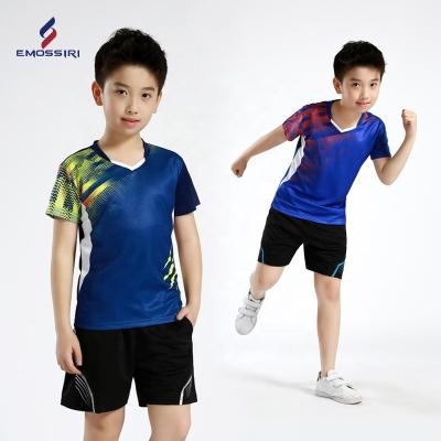 China New Polyester Tennis Clothes Kids Badminton Ping Pong Sports Shirts Boys Exercise T-shirts Running Sportswear For Children for sale