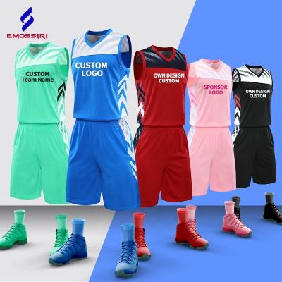 China 100% Plus Size Polyester Breathable Wholesale Custom Men's Basketball Uniforms Big Sets Personalized Basketball Tank Tops Shirt For Adults for sale