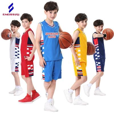 China Wholesale Customizable Breathable Kid Basketball Tank Top Sets Kids High School College Sports Training Basketball Street Wear For Boys for sale