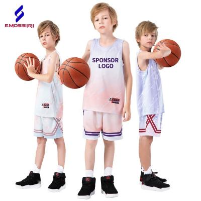 China Custom Breathable Boys Basketball Wear Cheap Basketball Uniform Sets Kids Breathable Quick Dry Summer Tank Top Basketball Shirts For Kids for sale