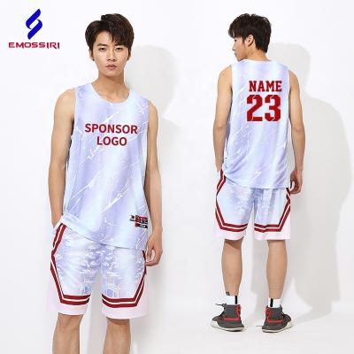 China Quick Dry Basketball Shirts Mesh Youth Basketball Uniforms Shirt Digital Printing Basketball Custom Breathable Polyester Tank Top for sale